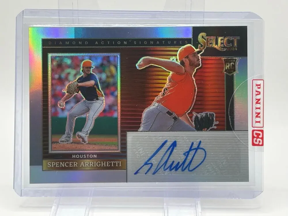 2024 Panini Select Spencer Arrighetti Rookie Silver Diamond Action Auto Astros